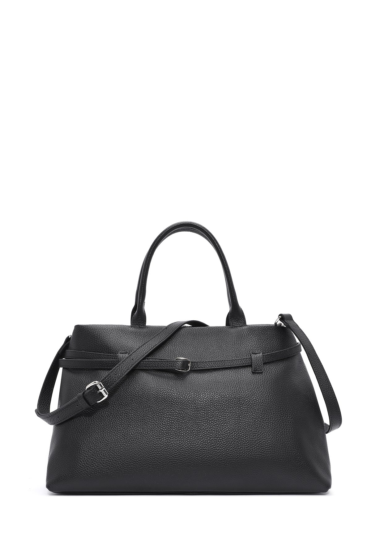 Women's Black Long Strap Classic Leather Handbag 25SBD2473FT | Derimod