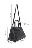 Women's Black Long Strap Classic Leather Handbag | Derimod