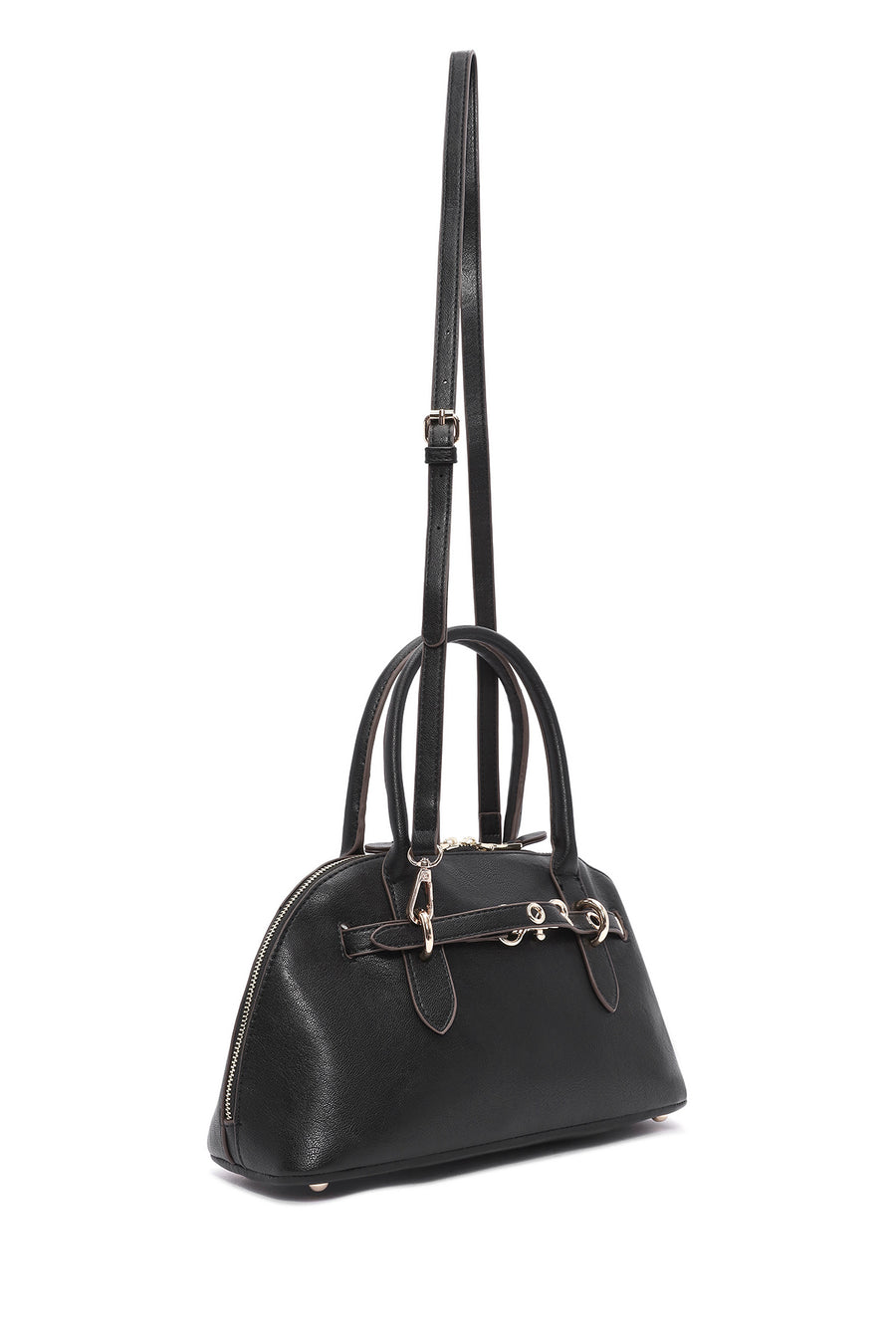 Women's Black Long Strap Mini Handbag