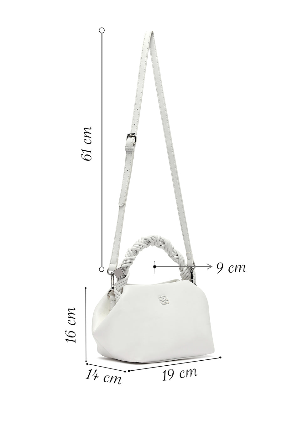 Women's White Long Strap Mini Handbag