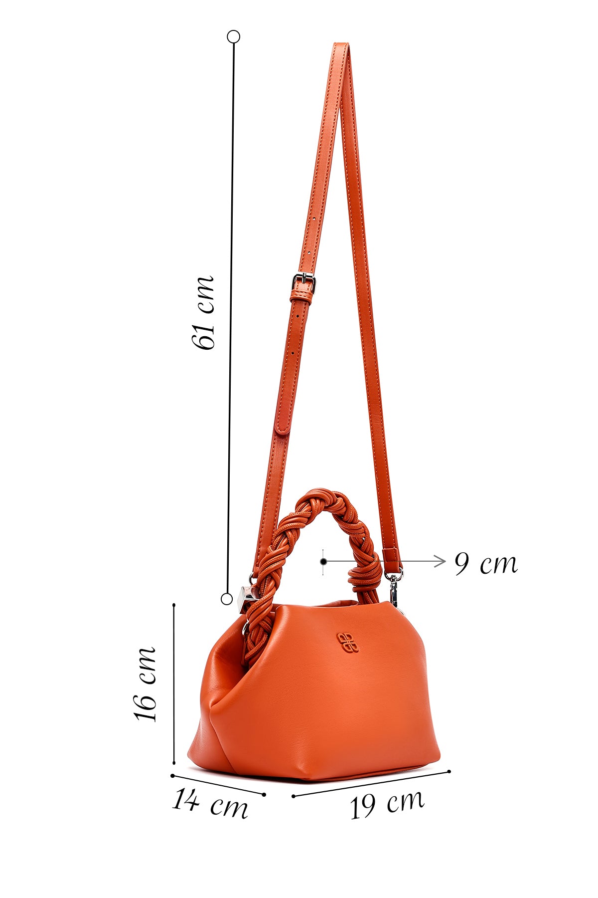 Kadın Turuncu Uzun Askılı Mini Kol Çantası