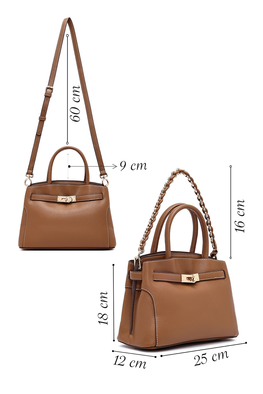Women's Brown Long Strap Mini Handbag