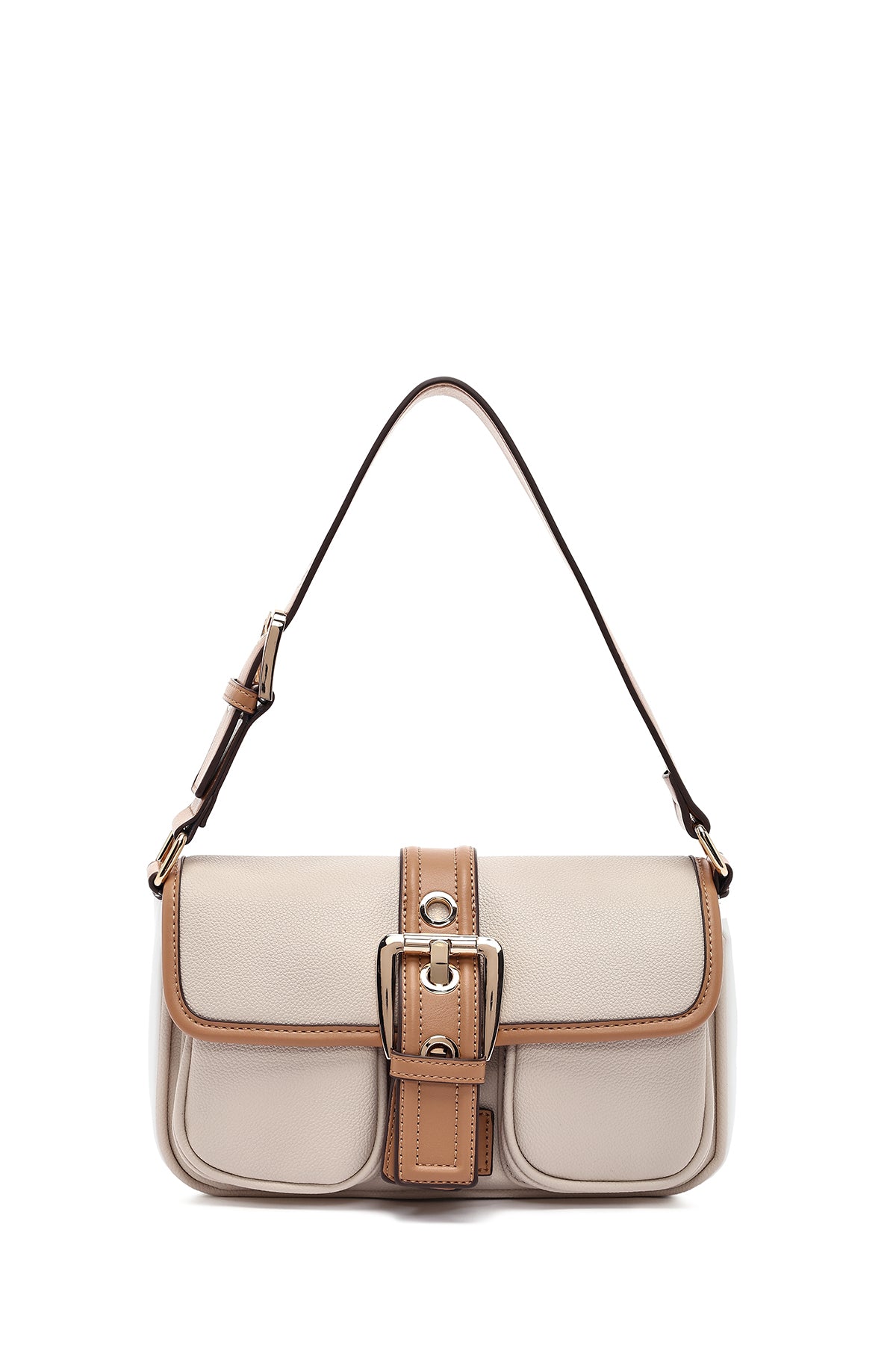 Women's Beige Buckle Detailed Shoulder Bag 25SBD2495FT | Derimod