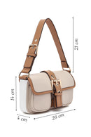 Women's Beige Buckle Detailed Shoulder Bag | Derimod