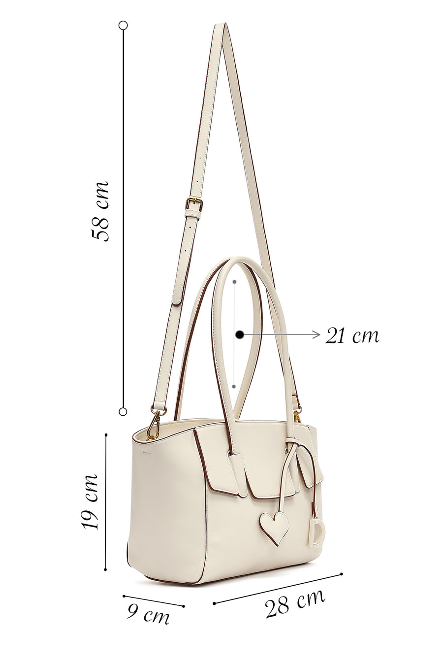 Women's White Long Strap Shoulder Bag