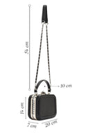 Kadın Siyah Uzun Askılı Taşlı Mini Çapraz Çanta | Derimod