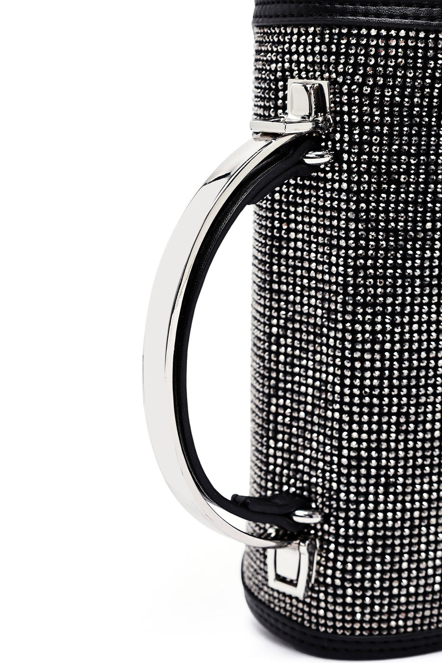 Women's Black Long Strap Stone Mini Handbag