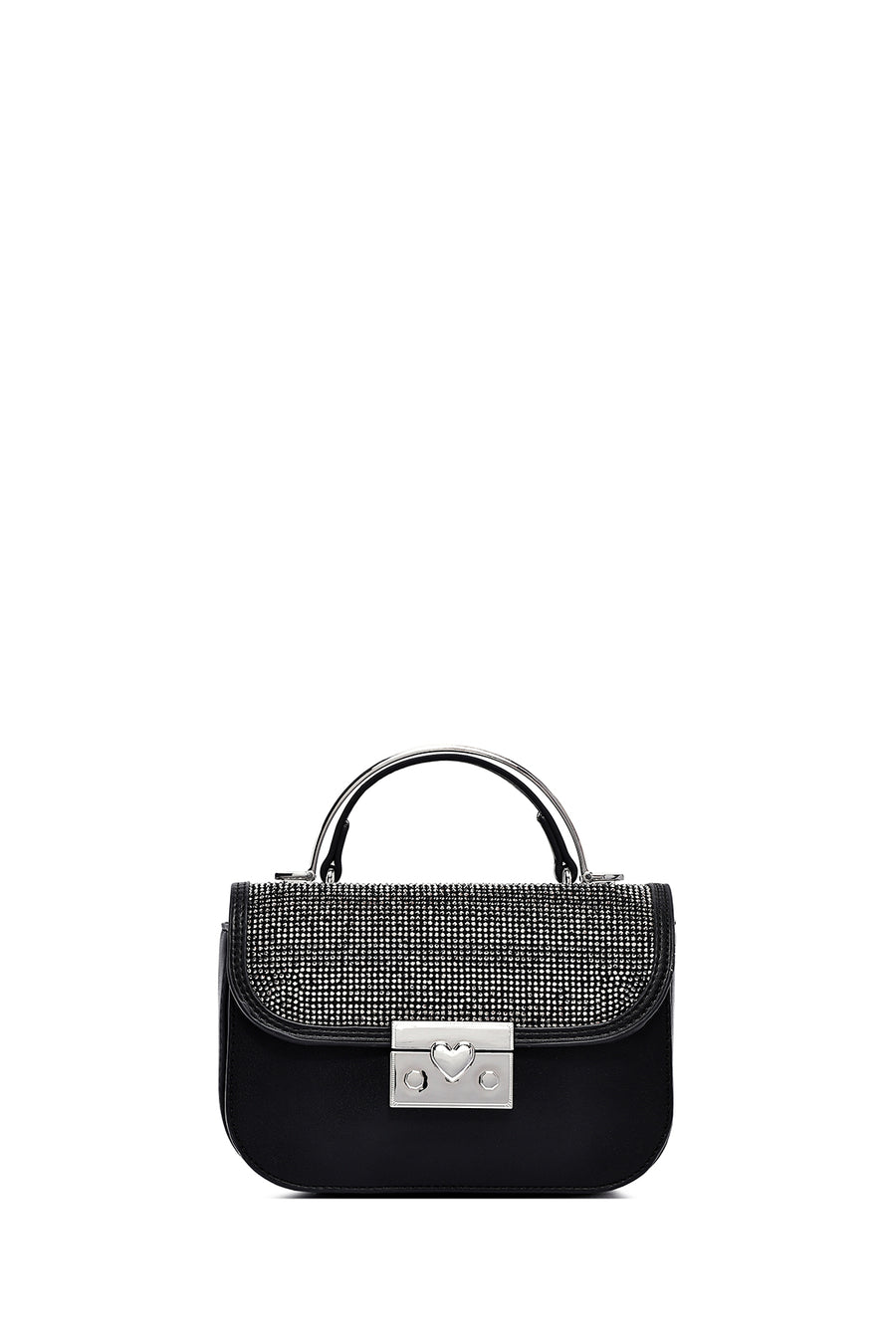 Women's Black Long Strap Stone Mini Handbag