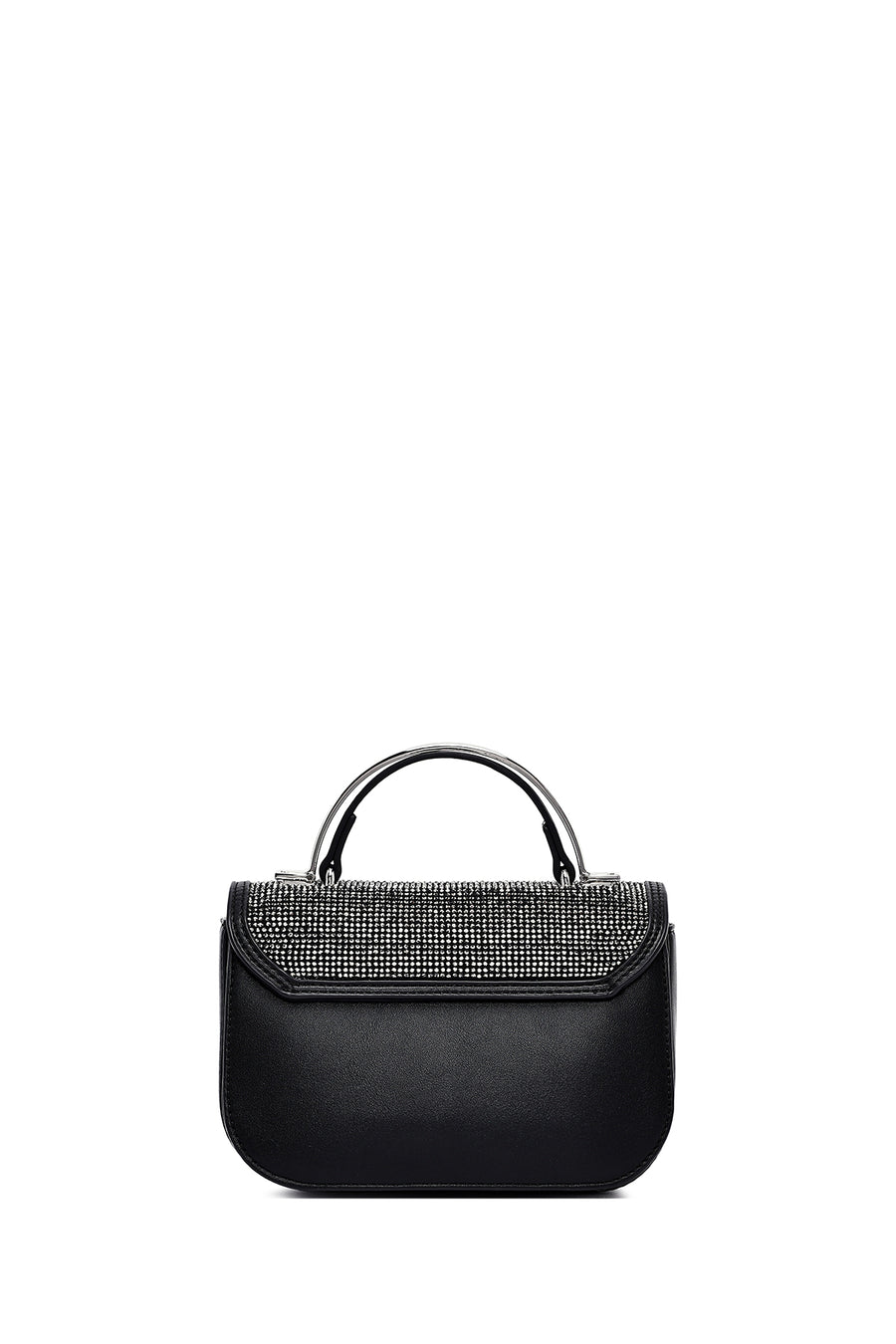 Women's Black Long Strap Stone Mini Handbag