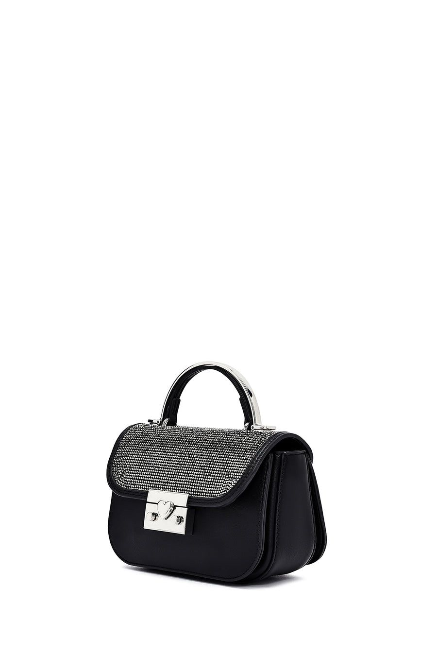 Women's Black Long Strap Stone Mini Handbag
