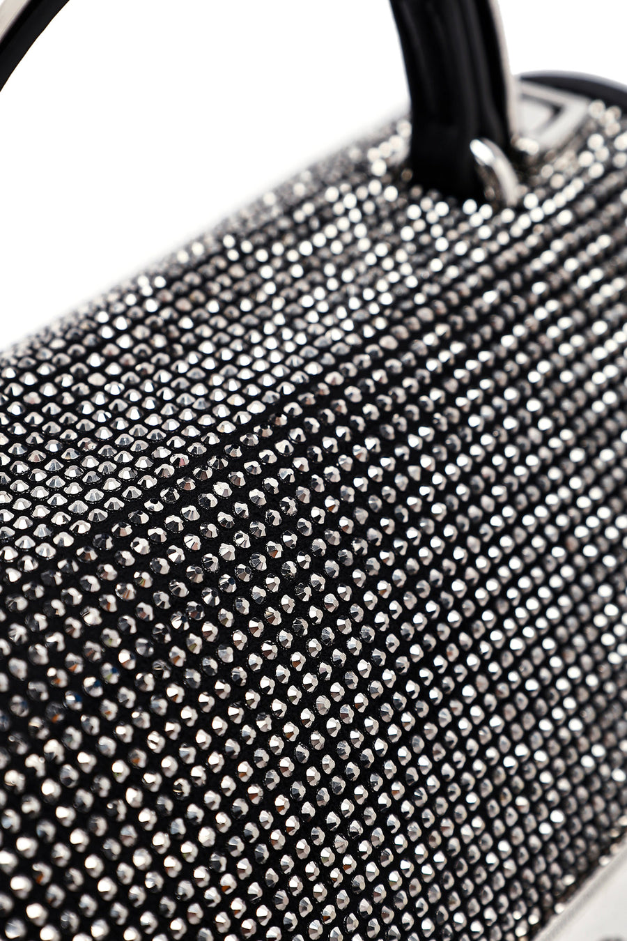 Women's Black Long Strap Stone Mini Handbag