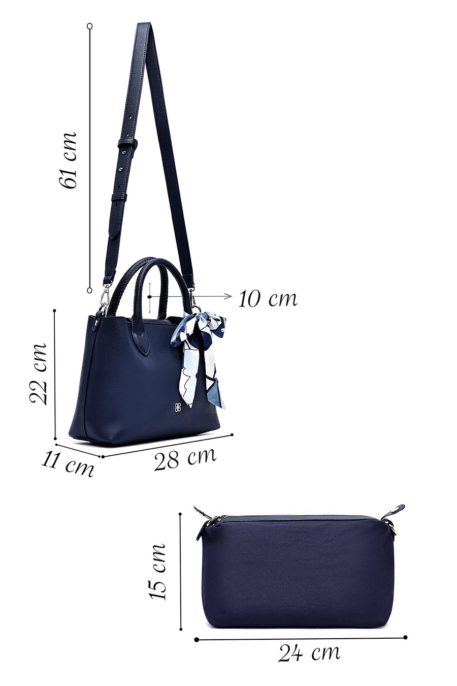 Women's Navy Blue Long Strap Shoulder Bag