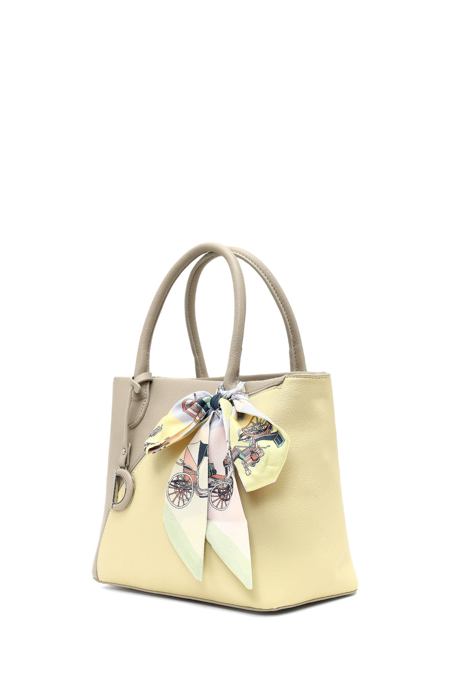 Women's Gray Long Strapped Accessorized Shoulder Bag