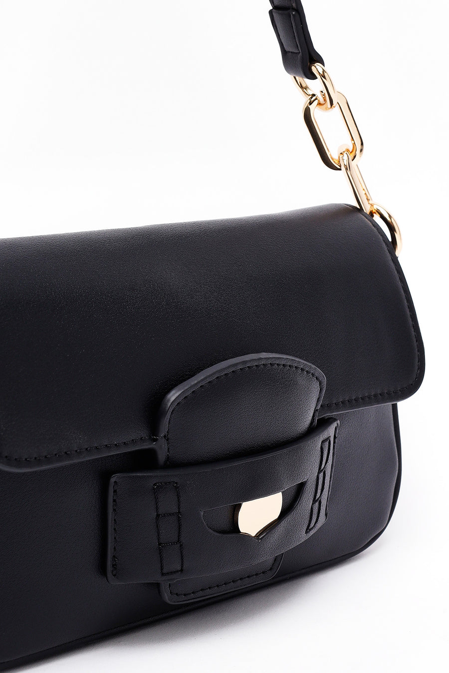 Women's Black Long Strap Shoulder Bag