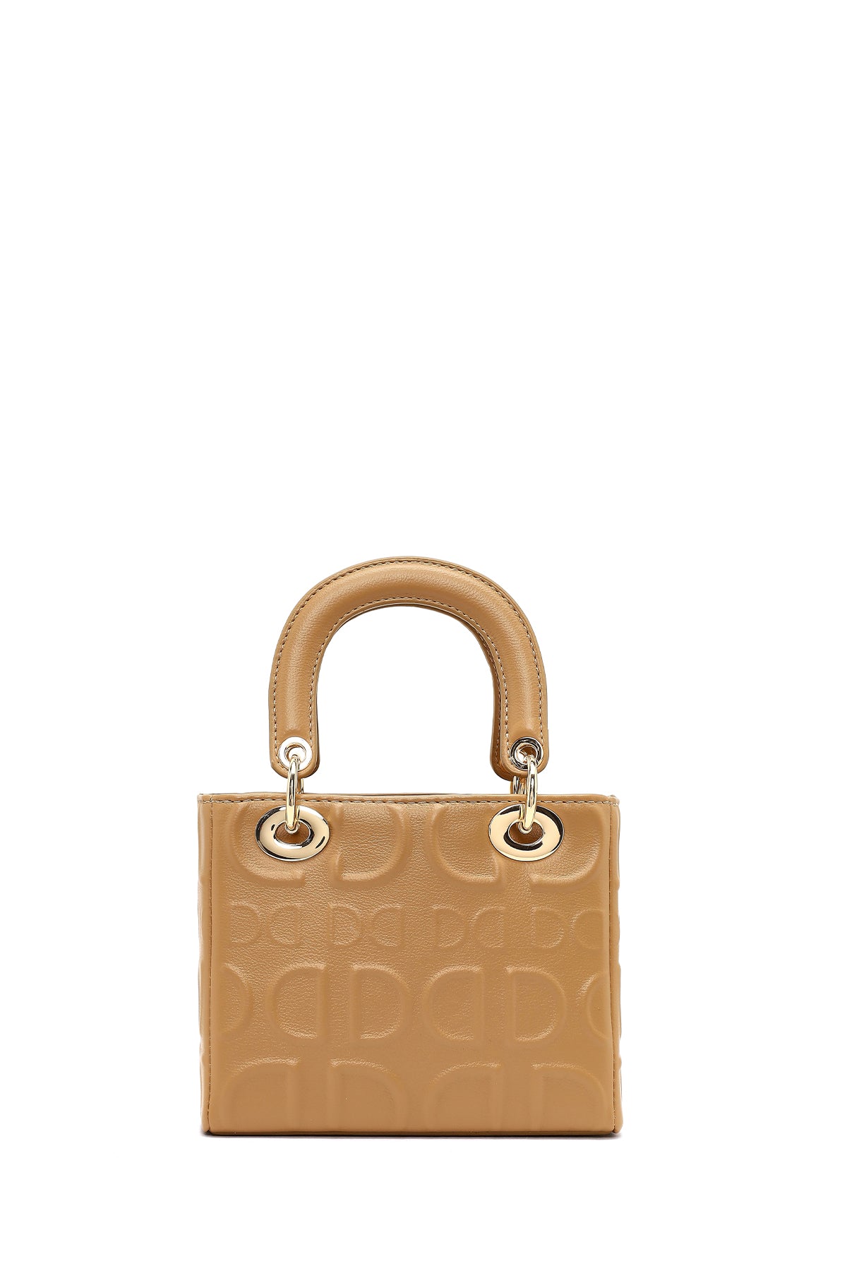 Kadın Bej Uzun Askılı Baskılı Mini Kol Çantası