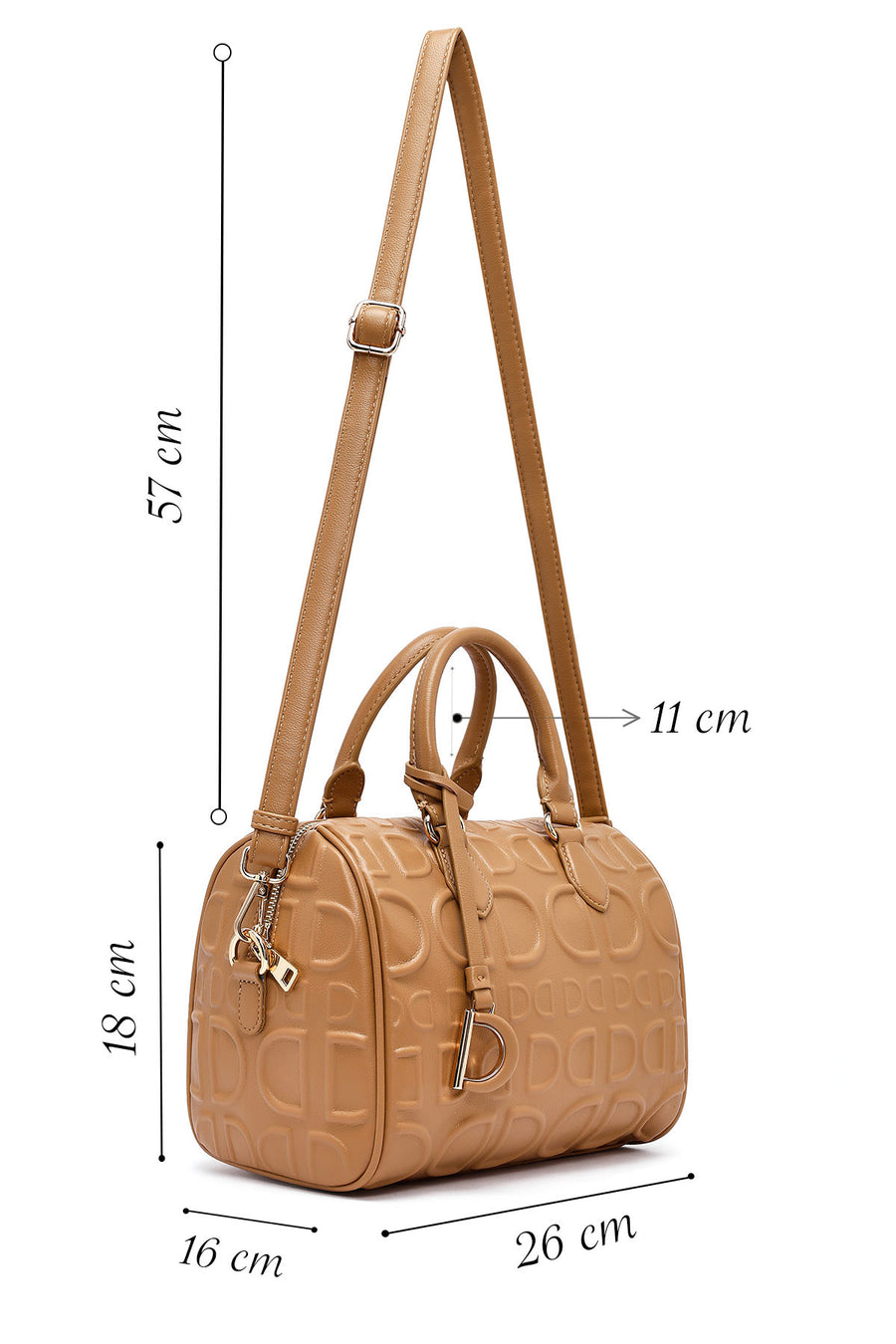Women's Brown Long Strap Printed Handbag