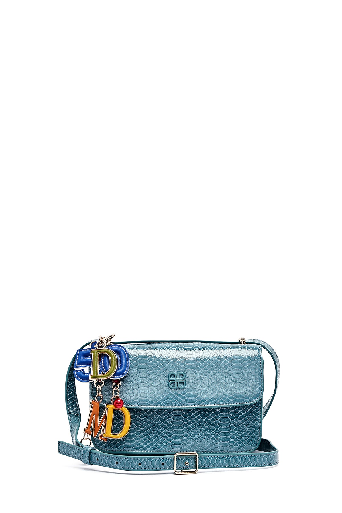 Kadın Mavi Baskılı Uzun Askılı Çapraz Çanta 25SBD252540 | Derimod