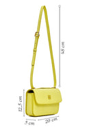 Women's Yellow Printed Long Strap Crossbody Bag | Derimod