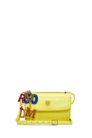 Women's Yellow Printed Long Strap Crossbody Bag | Derimod