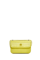 Women's Yellow Printed Long Strap Crossbody Bag | Derimod