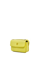 Women's Yellow Printed Long Strap Crossbody Bag | Derimod