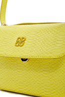 Women's Yellow Printed Long Strap Crossbody Bag | Derimod