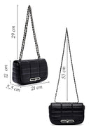 Kadın Siyah Uzun Askılı Kapitone Mini Çapraz Çanta | Derimod