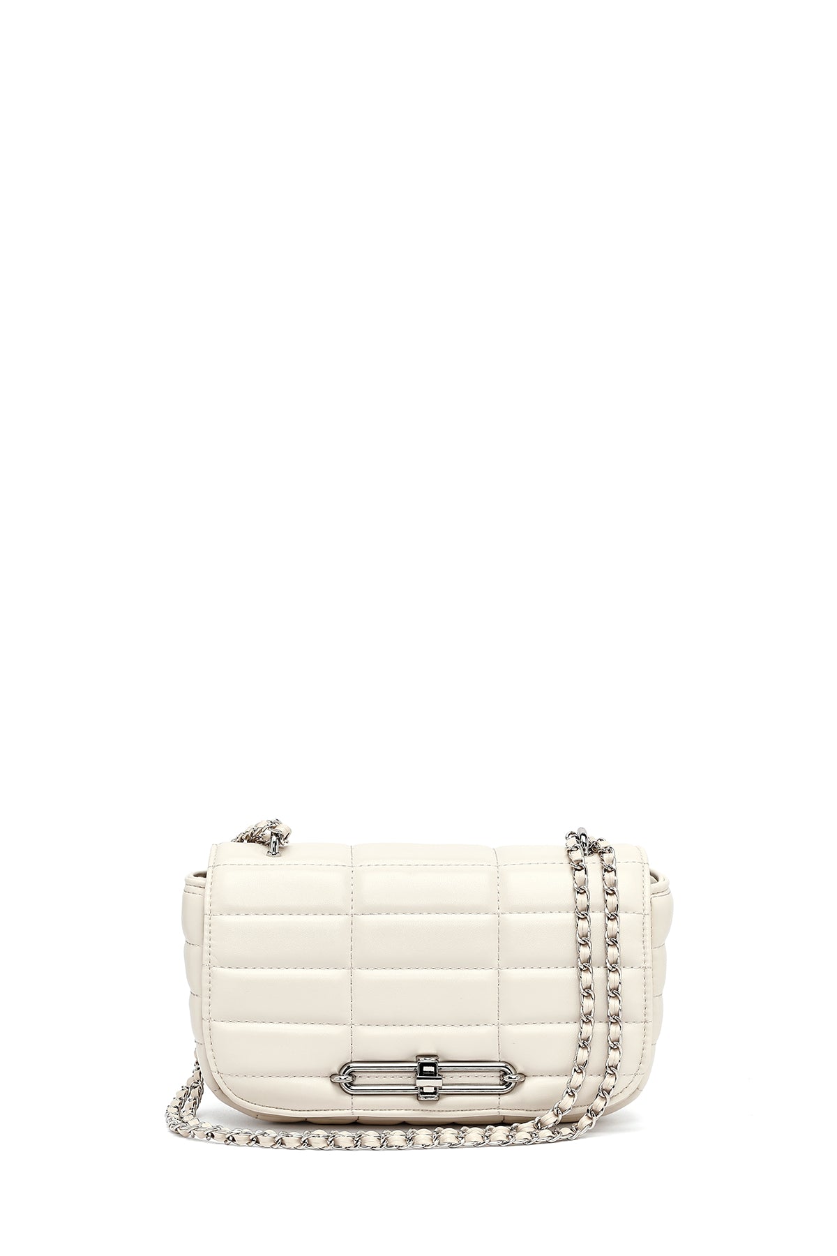 Women's Cream Long Strap Quilted Mini Crossbody Bag 25SBD2531KP | Derimod