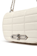 Women's Cream Long Strap Quilted Mini Crossbody Bag | Derimod