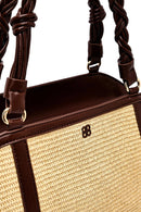 Kadın Bej Uzun Askılı Hasır Kol Çantası | Derimod