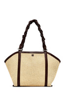 Kadın Bej Uzun Askılı Hasır Kol Çantası | Derimod