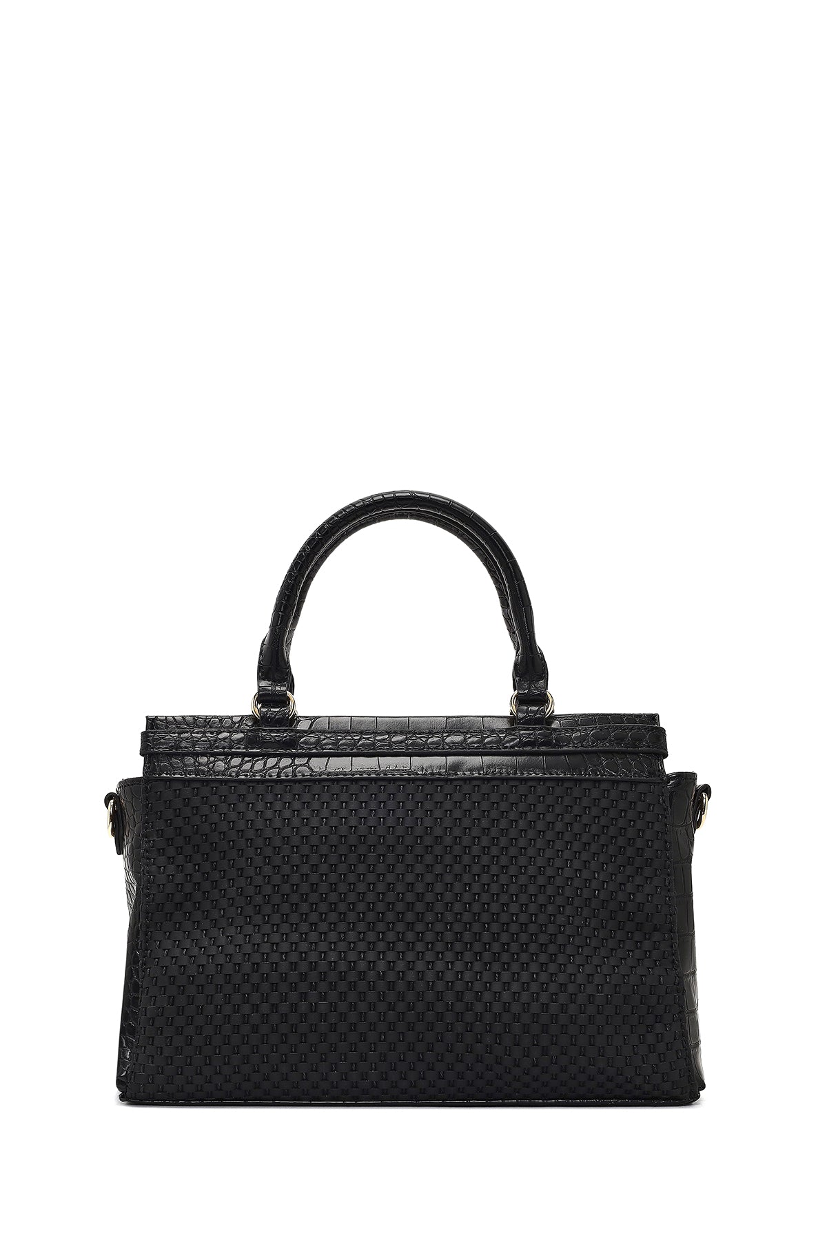 Kadın Siyah Uzun Askılı Desenli Kol Çantası