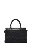 Kadın Siyah Uzun Askılı Desenli Kol Çantası | Derimod