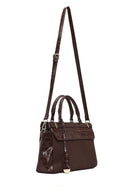 Kadın Kahverengi Uzun Askılı Desenli Kol Çantası | Derimod