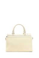 Women's Cream Long Strap Patterned Shoulder Bag | Derimod