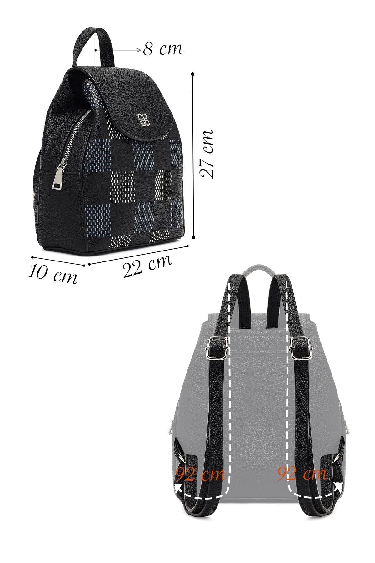 Kadın Siyah Baskılı Sırt Çantası