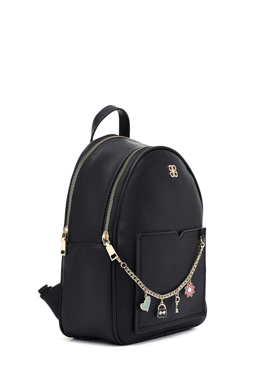 Women's Black Accessory Detailed Backpack