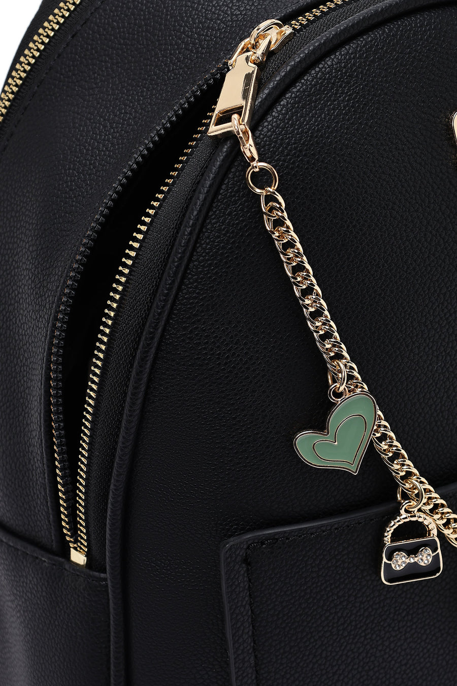 Women's Black Accessory Detailed Backpack