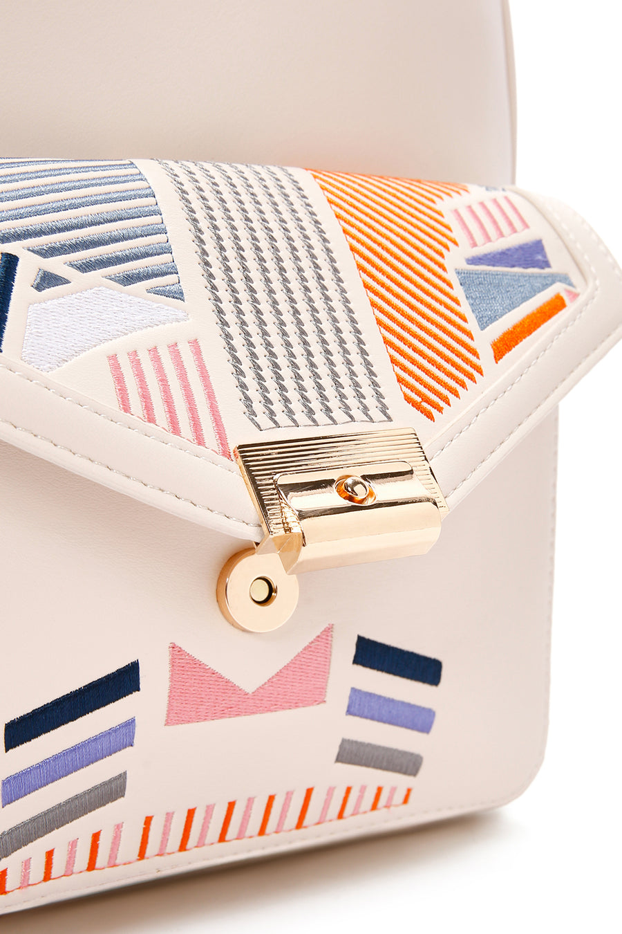 Women's White Printed Backpack