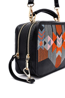 Women's Black Printed Long Strap Crossbody Bag | Derimod
