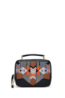 Women's Black Printed Long Strap Crossbody Bag | Derimod