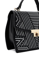 Kadın Siyah Baskılı Uzun Askılı Kol Çantası | Derimod