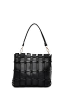 Kadın Siyah Uzun Askılı Örgü Kol Çantası | Derimod