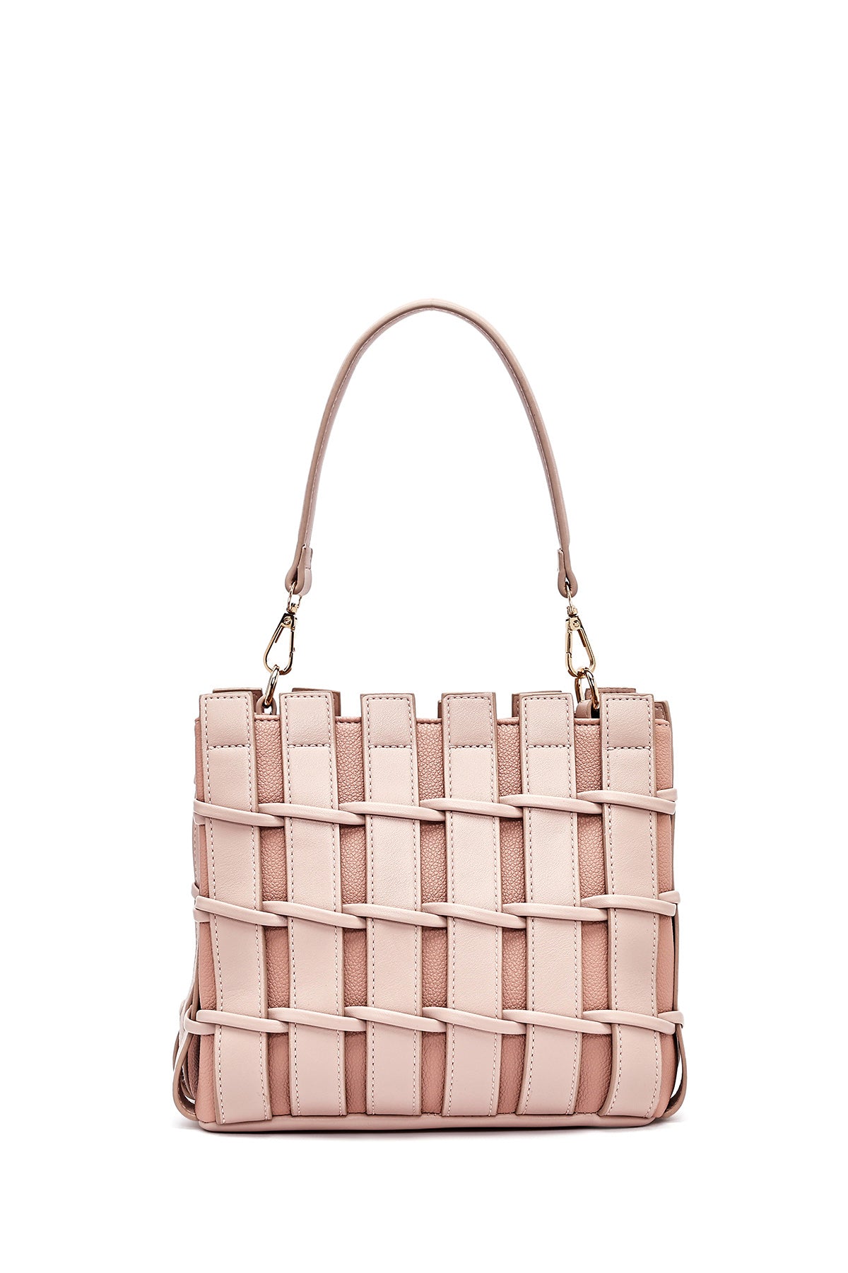 Kadın Pembe Uzun Askılı Örgü Kol Çantası