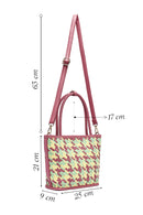Women Pink Woven Shoulder Bag | Derimod
