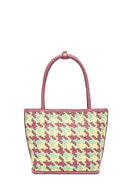 Women Pink Woven Shoulder Bag | Derimod