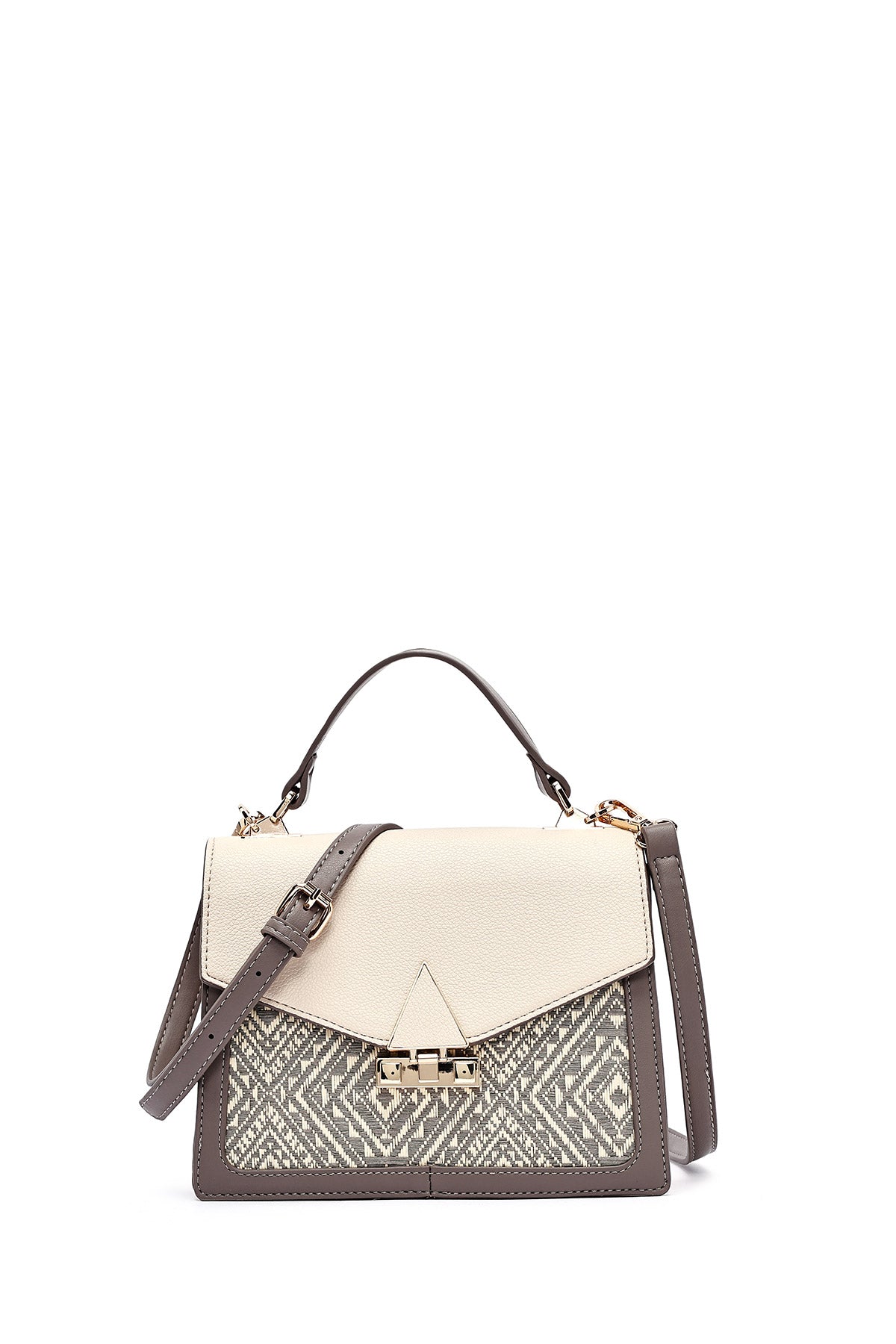 Kadın Krem Uzun Askılı Desenli Kol Çantası 25SBD263714 | Derimod