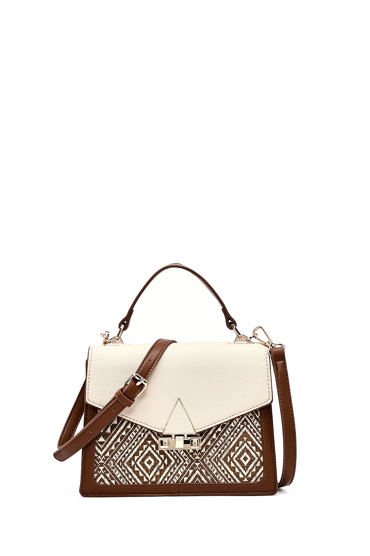 Kadın Bej Uzun Askılı Desenli Kol Çantası 25SBD263714 | Derimod