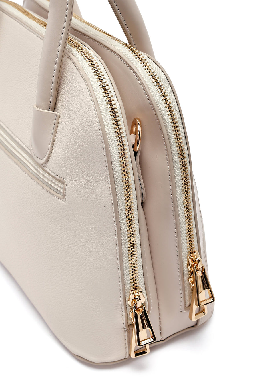 Women's Cream Long Strap Classic Handbag