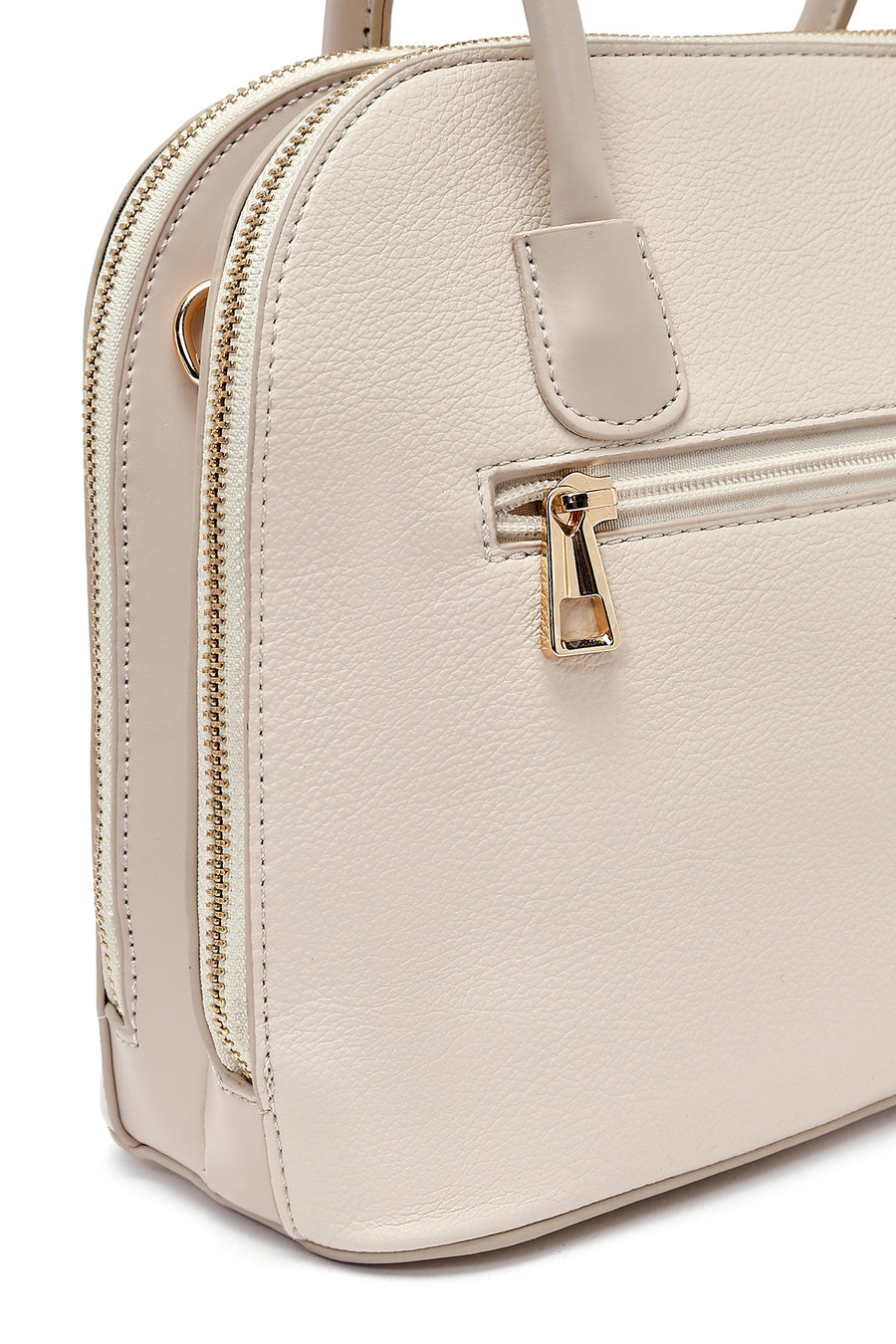 Women's Cream Long Strap Classic Handbag